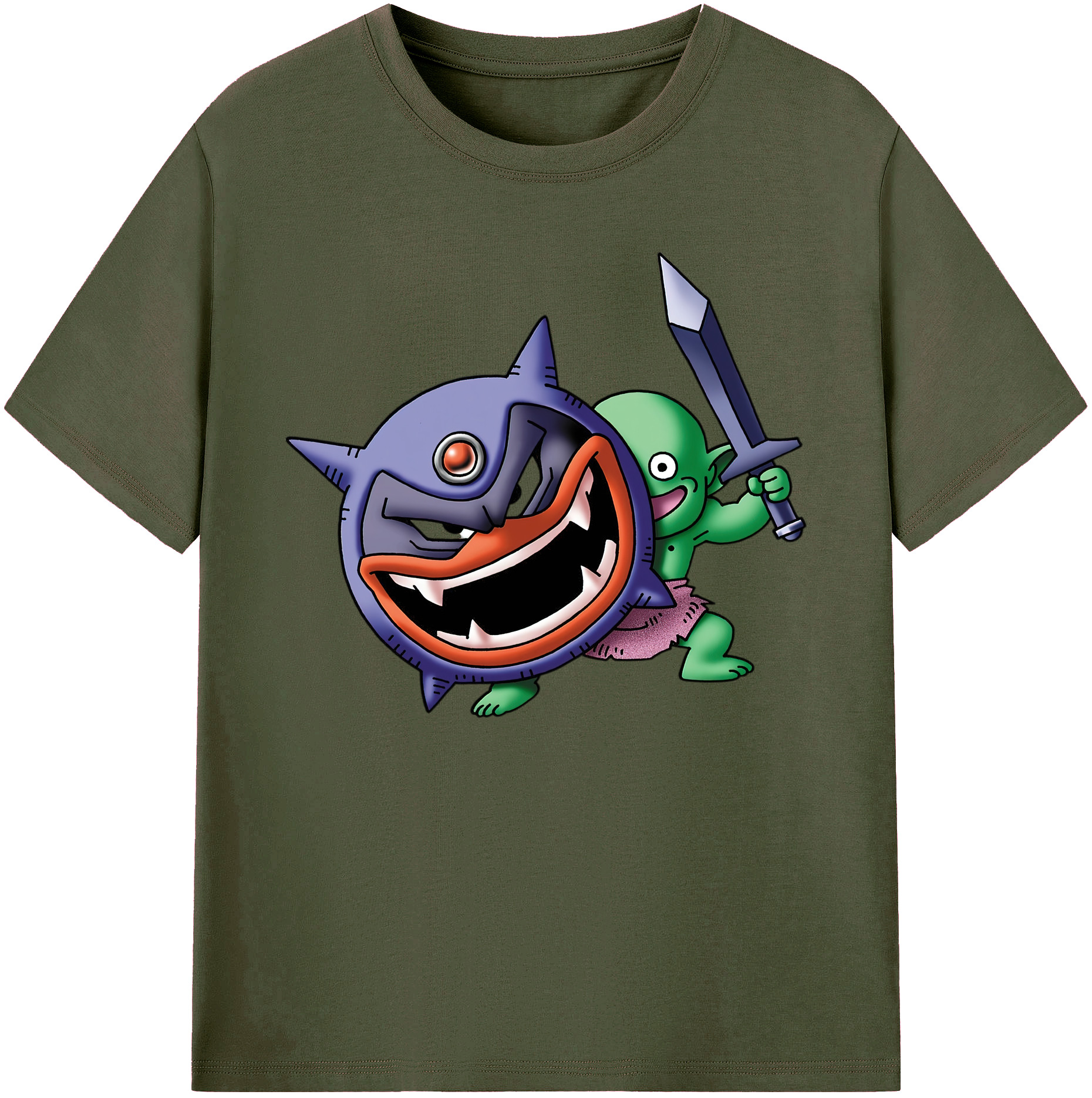 （画像用） ドラゴンクエスト Doragon Kuesuto Dragon Quest 綿100％ メンズ半袖Tシャツ｜肌触りやわらか＆通気性